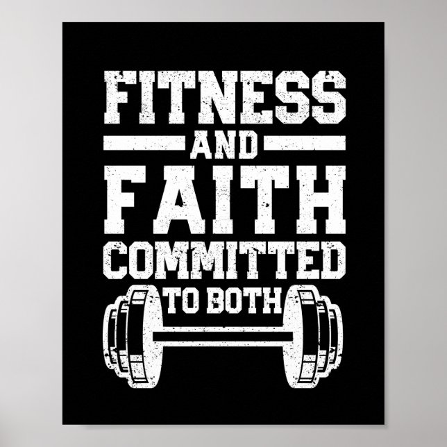 Christian Quote Workout Fitness & Faith Båda Poster (Framsidan)