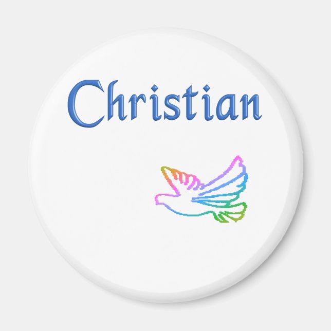Christian Rainbow Dove Magnet (Framsidan)