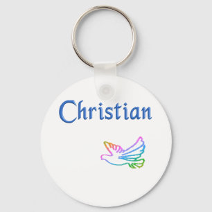 Christian Rainbow Dove Nyckelring