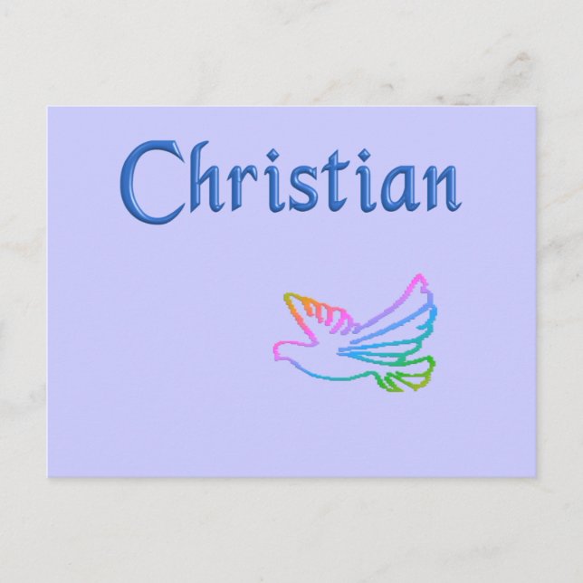 Christian Rainbow Dove Vykort (Framsida)
