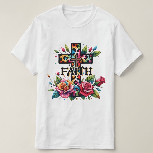 Christian Rainbow Faith Kor T Shirt (Design framsida)