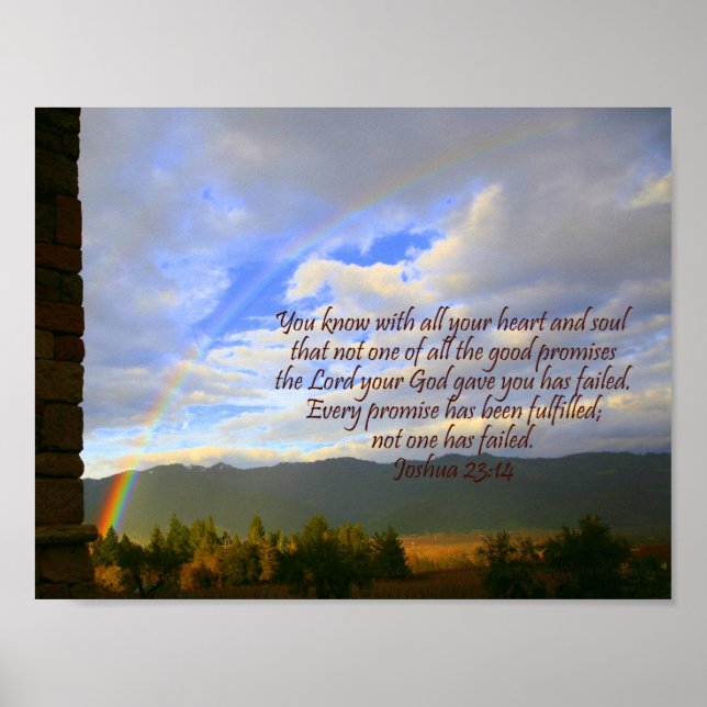 Christian Rainbow Poster med Bible Verse (Framsidan)