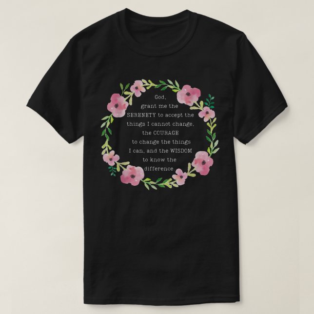 Christian Recovery Prayer Gud ger mig Serenit T Shirt (Design framsida)