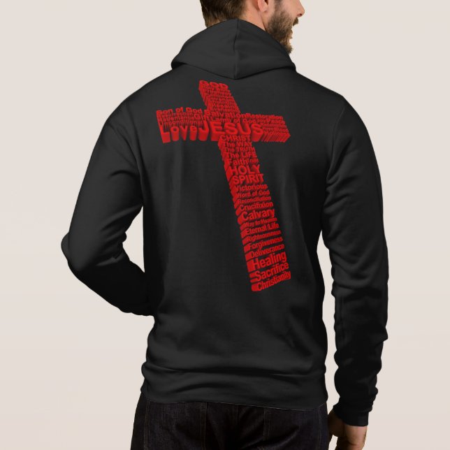 Christian Red Kor Collage Art Formade med Faith T Shirt (Baksida)