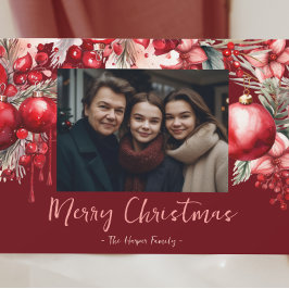 Christian Red Poinsettia Photo Julkort