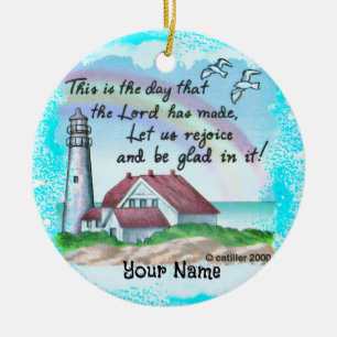 Christian Rejoice Lighthouse Julgransprydnad Keramik