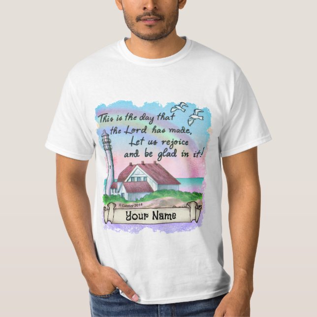 Christian Rejoice Lighthouse   T Shirt (Framsida)