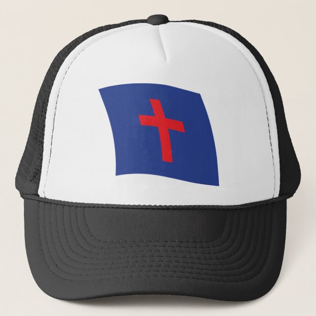 Christian Religion Flagga Hat Truckerkeps (Framsida)