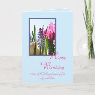 Christian Religiösa Birthday Card - Vår Flower Kort