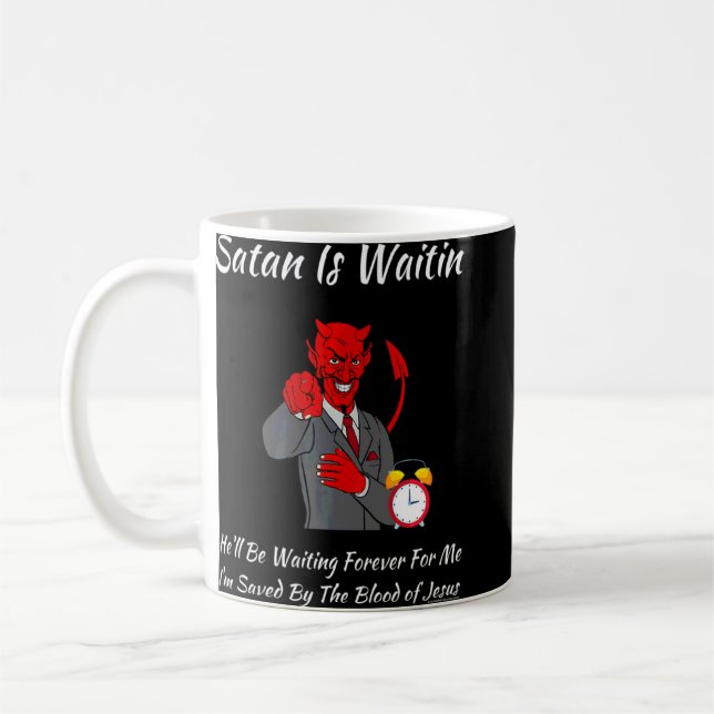 Christian Religiösa Church Satan God Satan är Vänt Kaffemugg (Vänster)