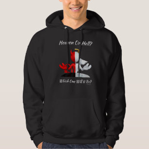 Christian Religiösa Church Satan Heaven eller Hel Hoodie