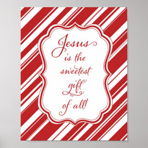 Christian Religiösa Jesus Red and White jul Poster