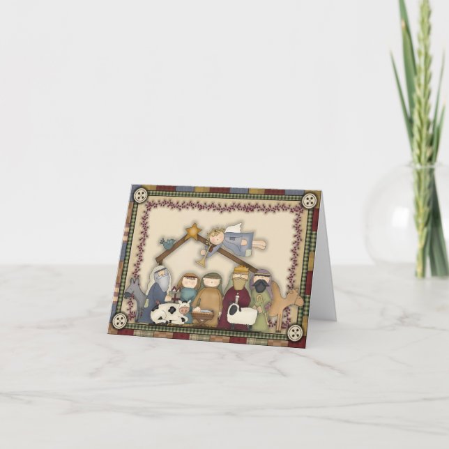 Christian Religiösa Jul Helgdag Notecard Helgkort (Framsida)