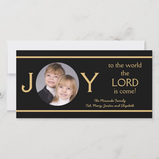Christian Religiösa Jul Photo Cards Joy Julkort (Framsida)