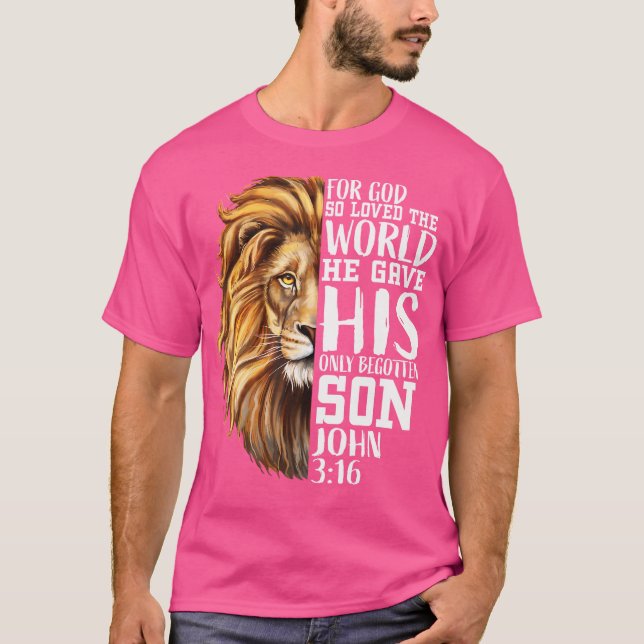 Christian Religiösa Manar Him Lejon Judah Verse Jo T Shirt (Framsida)