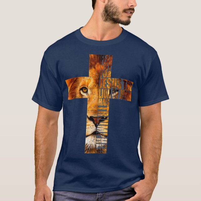 Christian Religiösa T Jesus Judahs Lejon Shirt (Framsida)