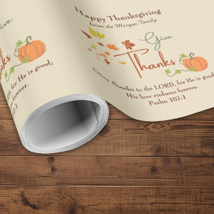 Christian Religiösa Thanksgiving Personlig Namn Presentpapper