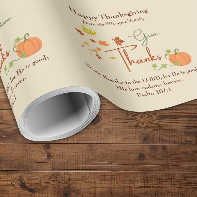 Christian Religiösa Thanksgiving Personlig Namn Presentpapper (Skapare uppladdad)