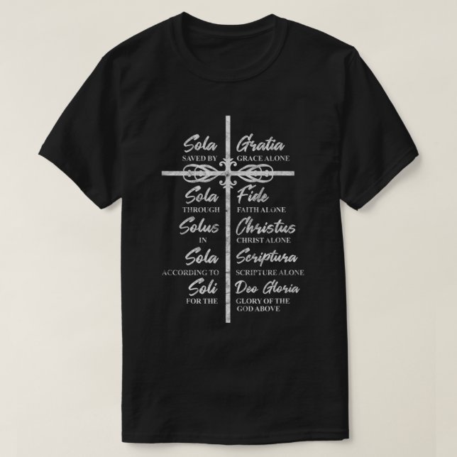 Christian Religious Faith Sola Gratia 5 Solas Refo T Shirt (Design framsida)