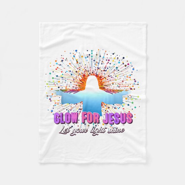 Christian Religious Glow For Jesus Let Your Light  Fleecefilt (Framsidan)