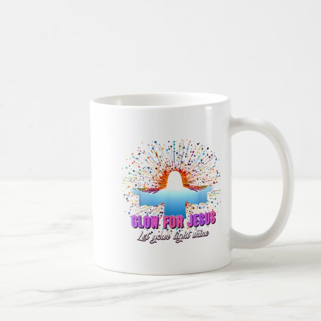 Christian Religious Glow For Jesus Let Your Light  Kaffemugg (Höger)