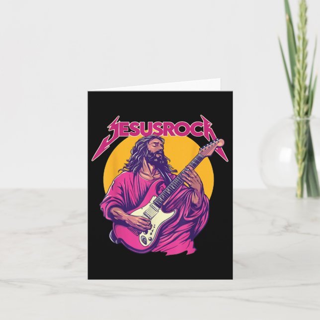 Christian Retro Funny Citote Jesus Sten Basic Musi Kort (Framsida)