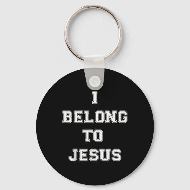 Christian Retro Quote I tillhör Jesus Funny Basi Nyckelring (Framsida)
