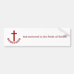 Christian Rezed Red Kor och Text Design Bildekal