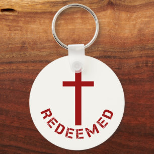 Christian Rezed Red Kor och Text Design Nyckelring