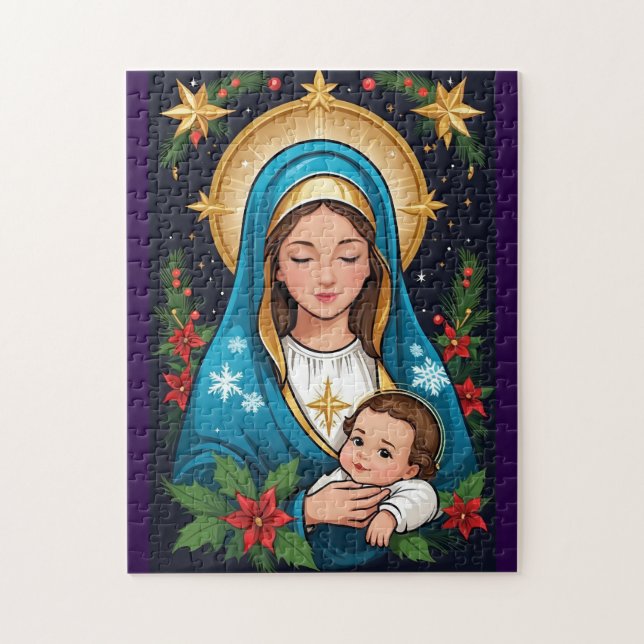Christian Roman Catholic Virgin Mary Jul Pussel (Vertikal)