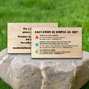 Christian Romans Road Gospel ABC Salvation Visitkort