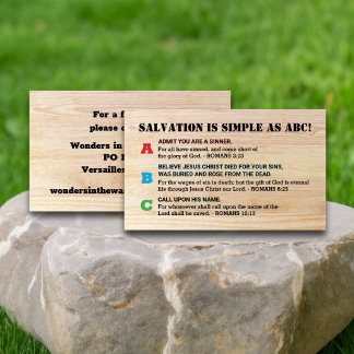 Christian Romans Road Gospel ABC Salvation Visitkort