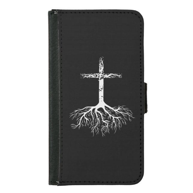 Christian Root din Faith i Jesus Kristus Root Tre Plånboksfodral För Samsung Galaxy S5 (Framsidan)