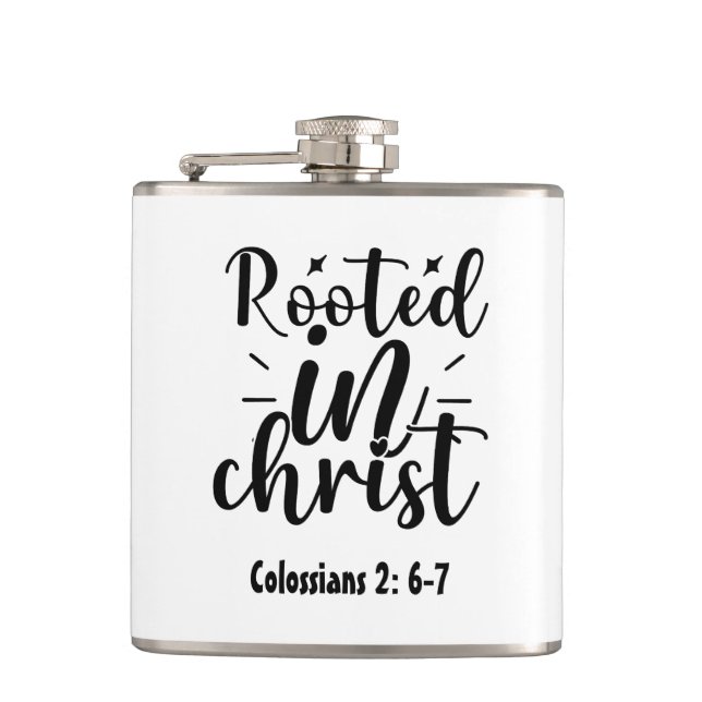 Christian Rooted in Faith Verse Hip Flask | Gift Fickplunta (Framsidan)