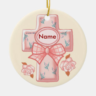 Christian Rosa Bow Kor Ornament
