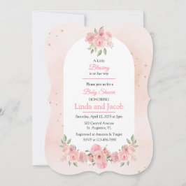 Christian Rose Floral Baby Girl Shower Invitation Inbjudningar