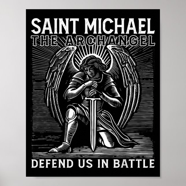 Christian Saint Michael Catholic Saint Defend Us I Poster (Framsidan)