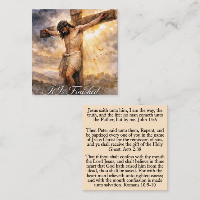 Christian Salvation Tract Cards Fyrkantigt Visitkort (Fram/baksida)