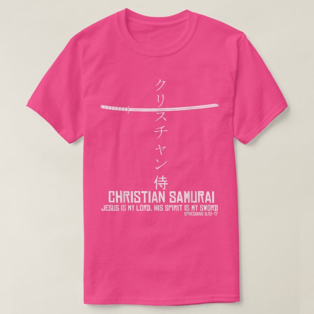 Christian Samurai Kanji Kor  T Shirt (Design framsida)