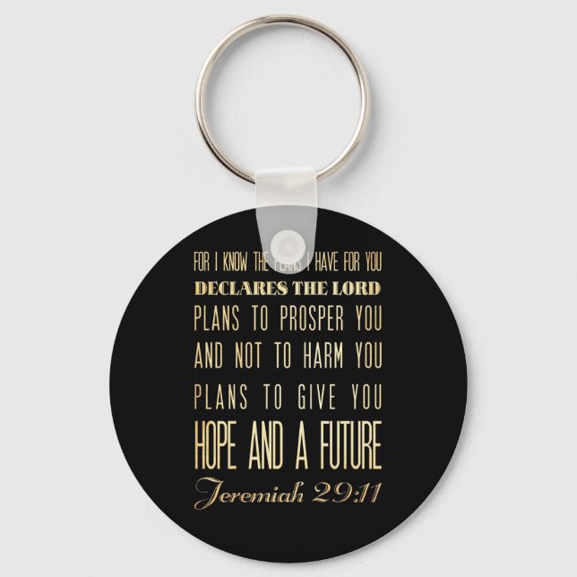 Christian Scriptural Bible Verse - Jeremiah 29:11 Nyckelring (Framsida)