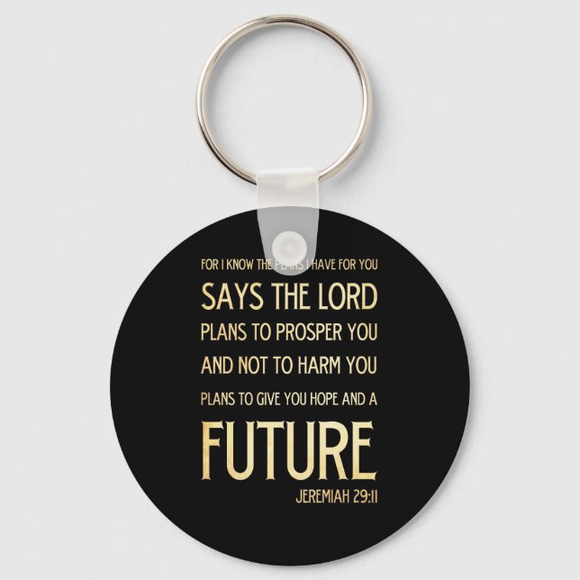 Christian Scriptural Bible Verse - Jeremiah 29:11 Nyckelring (Framsida)