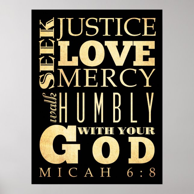 Christian Scriptural Bible Verse - Micah 6:8 Poster (Framsidan)