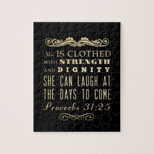 Christian Scriptural Bible Verse - Proverbs 31:25 Pussel