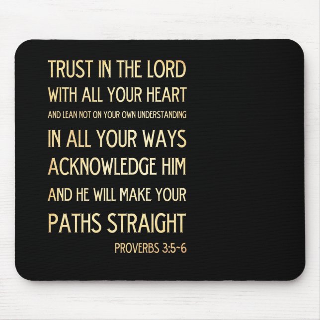 Christian Scriptural Bible Verse - Proverbs 3:5-6 Musmatta (Framsidan)
