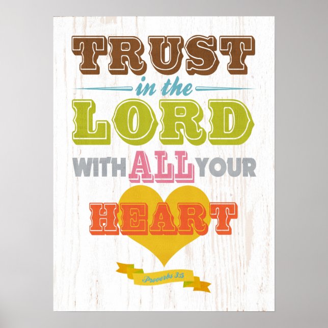 Christian Scriptural Bible Verse - Proverbs 3:5 Poster (Framsidan)