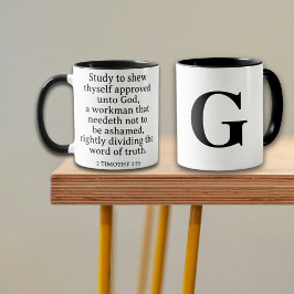 Christian Scripture 2 Timothy 2:15 Monogram Mugg