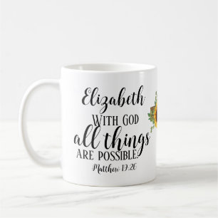 Christian Scripture All Sak är Möjlig Blommigt Kaffemugg