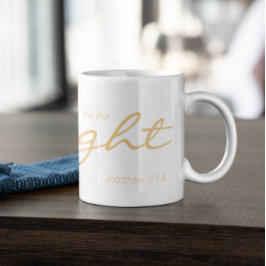 Christian Scripture BE Be the Light Gult Minimalis Kaffemugg