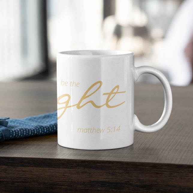 Christian Scripture BE Be the Light Gult Minimalis Kaffemugg (Skapare uppladdad)