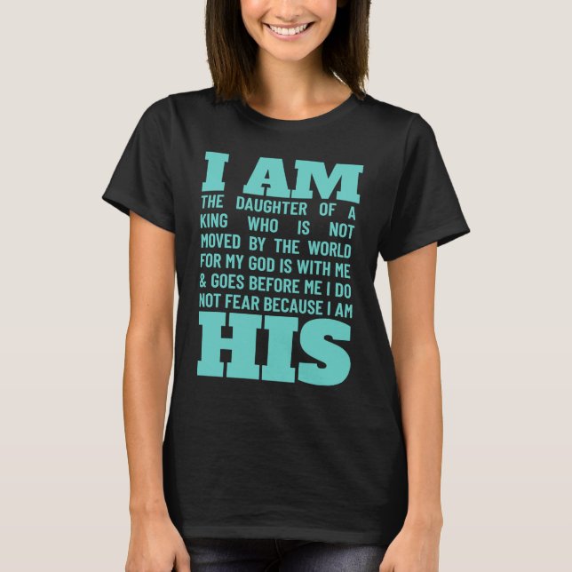 Christian Scripture Bible Verse Faith Gud Daughte T Shirt (Framsida)